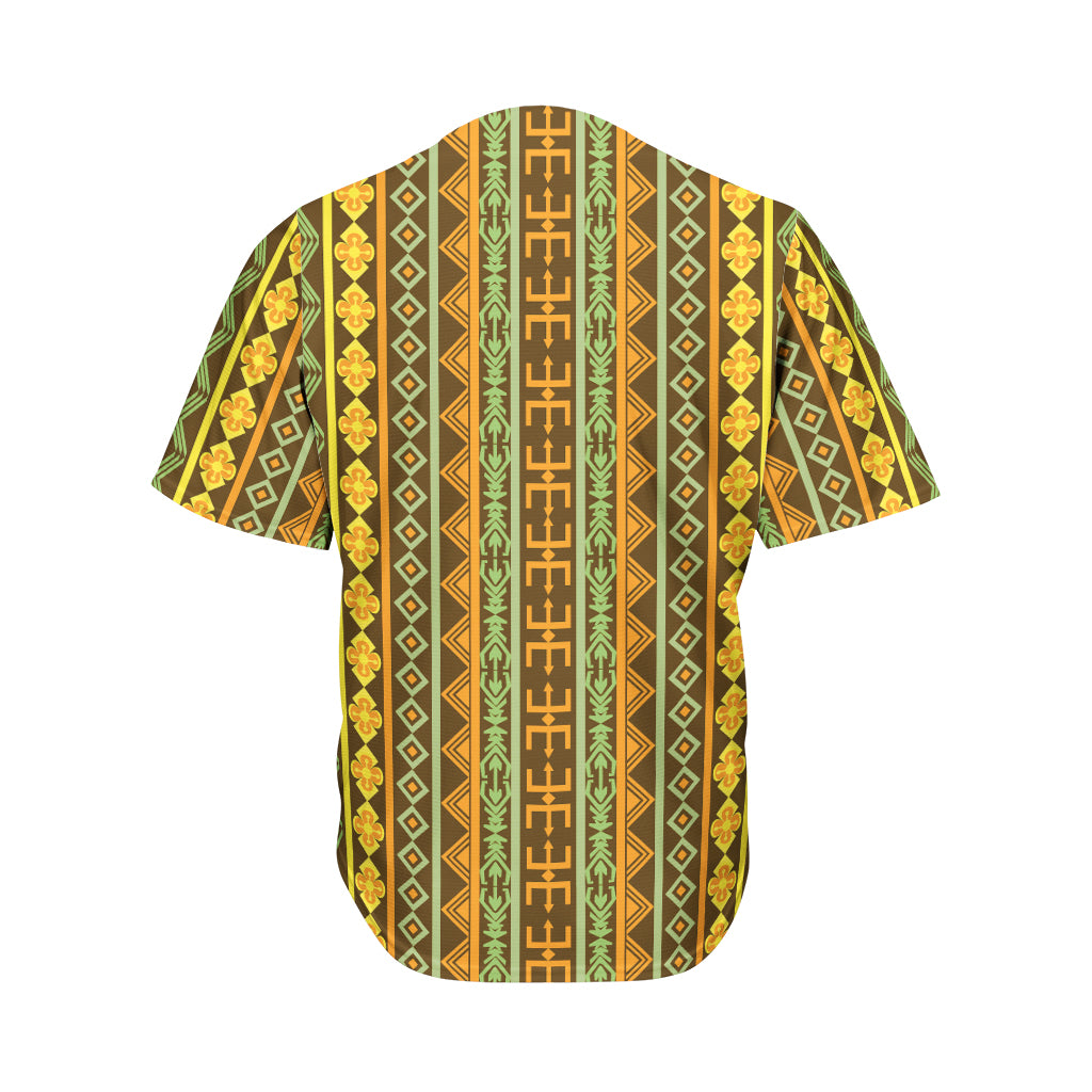 African Tribal Inspired Pattern Print Men's Baseball Jersey