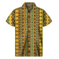African Tribal Inspired Pattern Print Men's Short Sleeve Shirt