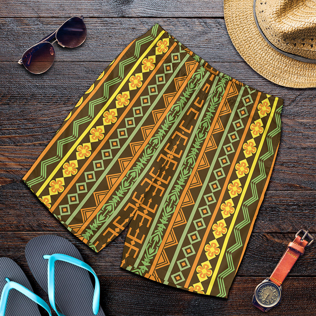 African Tribal Inspired Pattern Print Men's Shorts