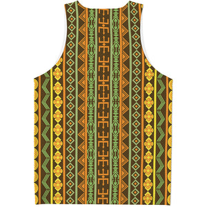 African Tribal Inspired Pattern Print Men's Tank Top