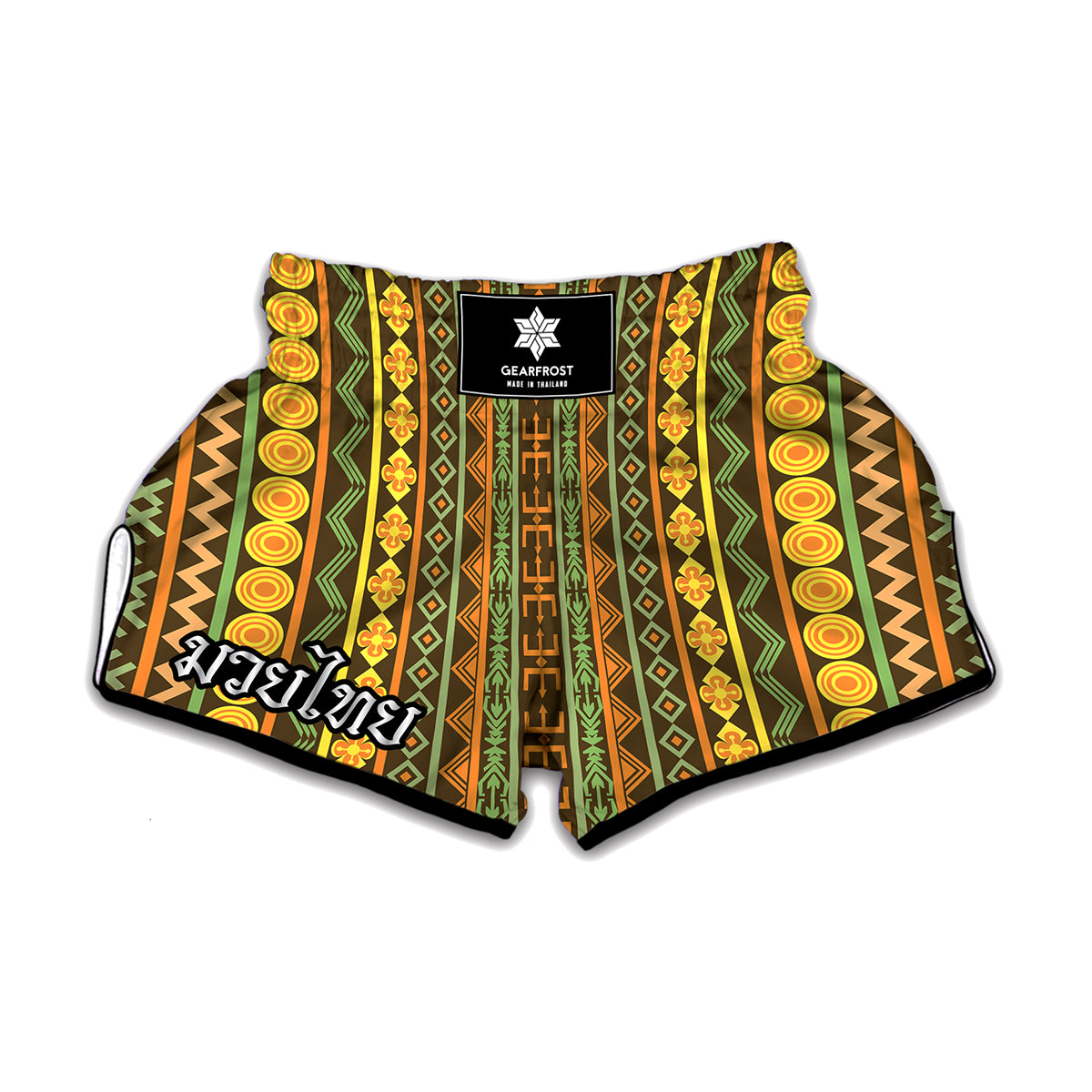 African Tribal Inspired Pattern Print Muay Thai Boxing Shorts