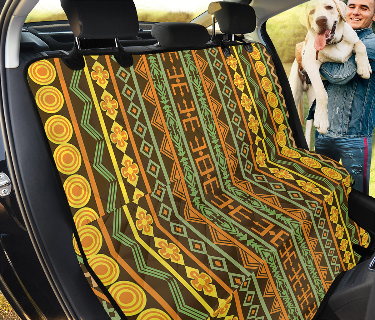 African Tribal Inspired Pattern Print Pet Car Back Seat Cover