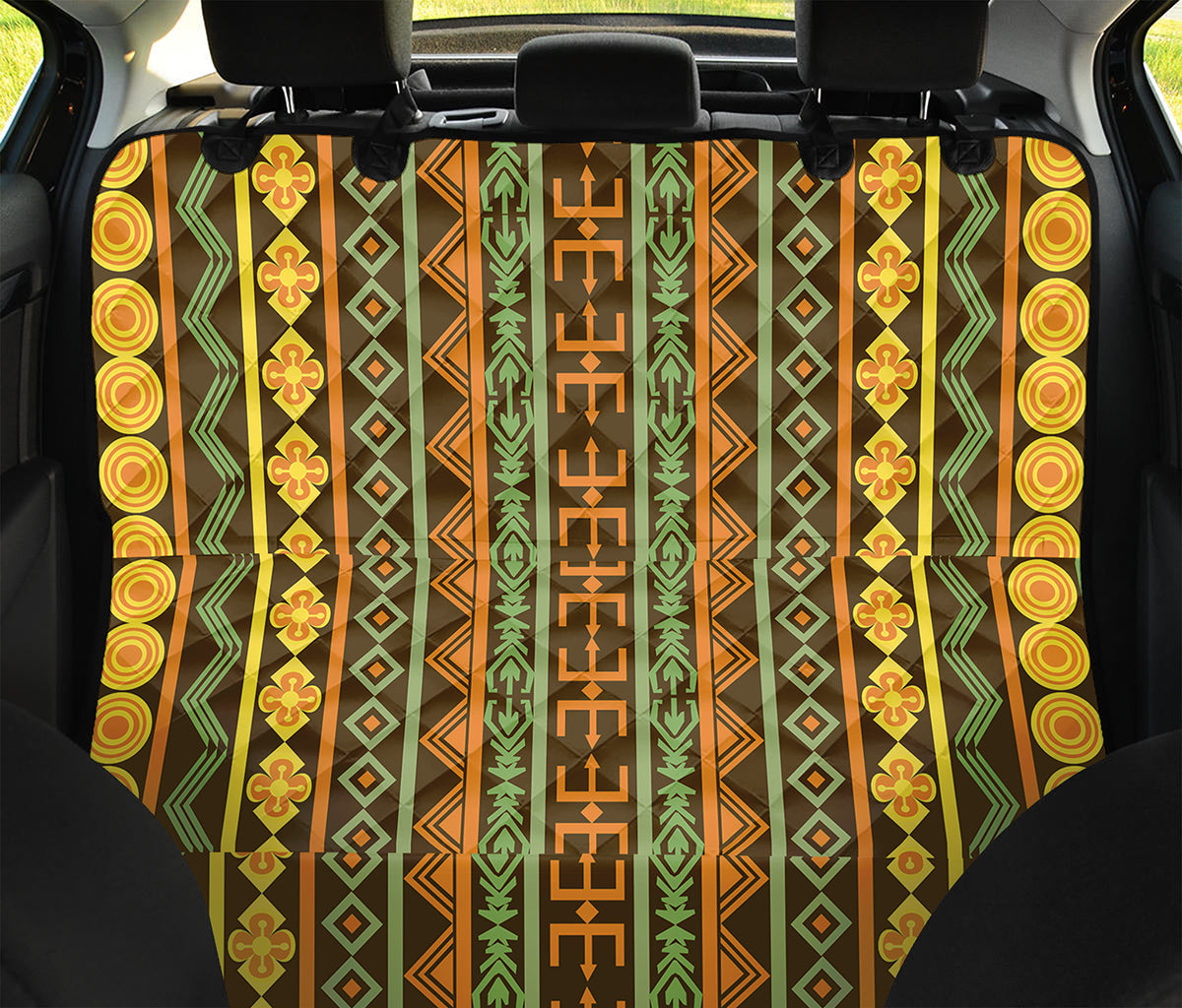 African Tribal Inspired Pattern Print Pet Car Back Seat Cover