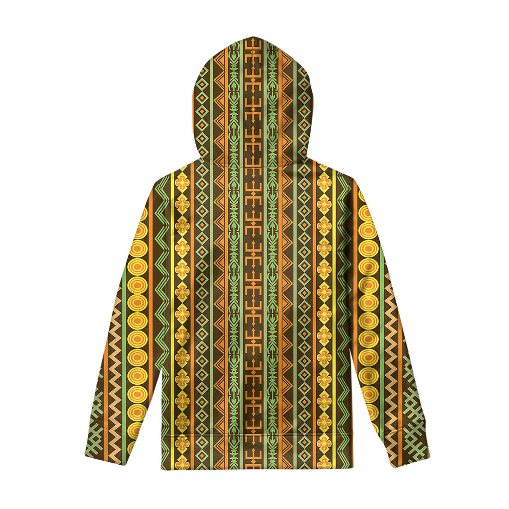 African Tribal Inspired Pattern Print Pullover Hoodie