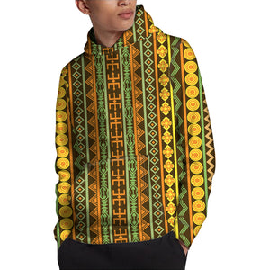 African Tribal Inspired Pattern Print Pullover Hoodie