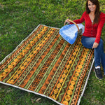 African Tribal Inspired Pattern Print Quilt