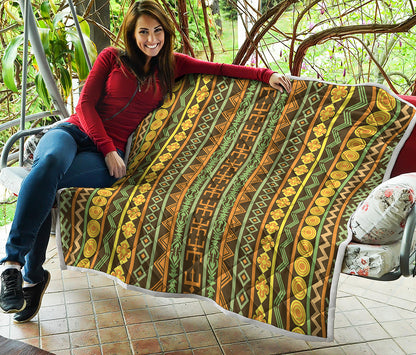 African Tribal Inspired Pattern Print Quilt