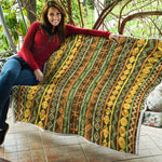 African Tribal Inspired Pattern Print Quilt
