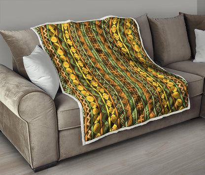 African Tribal Inspired Pattern Print Quilt
