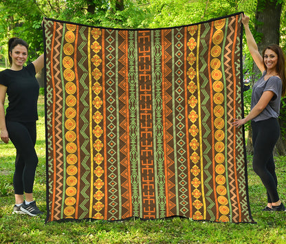 African Tribal Inspired Pattern Print Quilt