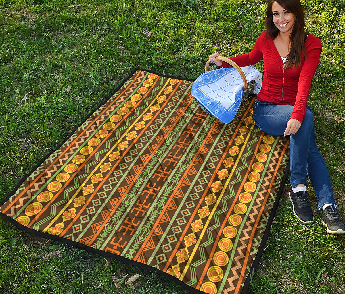 African Tribal Inspired Pattern Print Quilt