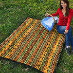 African Tribal Inspired Pattern Print Quilt