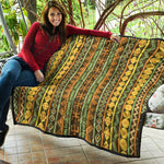 African Tribal Inspired Pattern Print Quilt