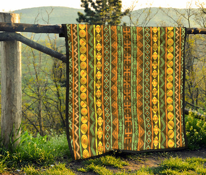 African Tribal Inspired Pattern Print Quilt