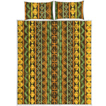 African Tribal Inspired Pattern Print Quilt Bed Set