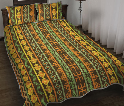 African Tribal Inspired Pattern Print Quilt Bed Set