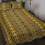 African Tribal Inspired Pattern Print Quilt Bed Set
