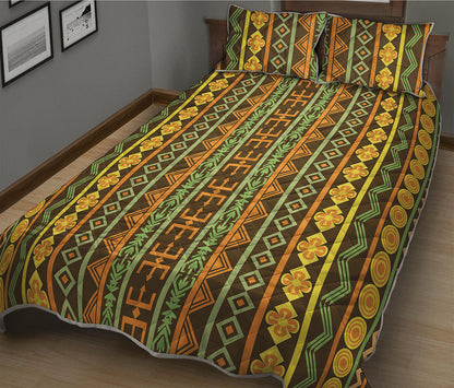 African Tribal Inspired Pattern Print Quilt Bed Set