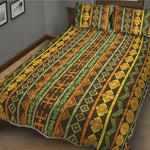 African Tribal Inspired Pattern Print Quilt Bed Set
