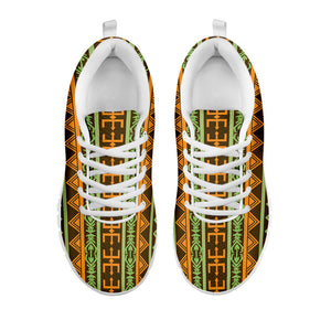 African Tribal Inspired Pattern Print White Sneakers