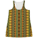 African Tribal Inspired Pattern Print Women's Racerback Tank Top