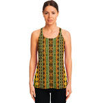 African Tribal Inspired Pattern Print Women's Racerback Tank Top