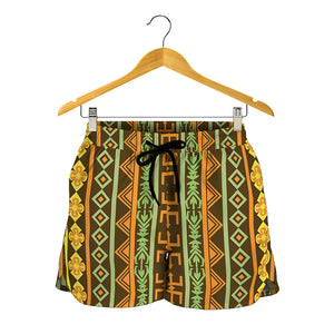 African Tribal Inspired Pattern Print Women's Shorts