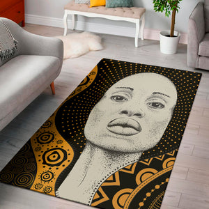 African Woman Print Area Rug