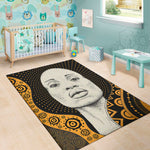 African Woman Print Area Rug