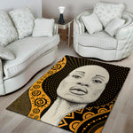 African Woman Print Area Rug