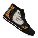 African Woman Print Black High Top Shoes