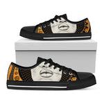 African Woman Print Black Low Top Shoes 