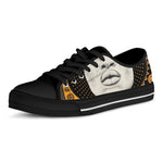 African Woman Print Black Low Top Shoes 
