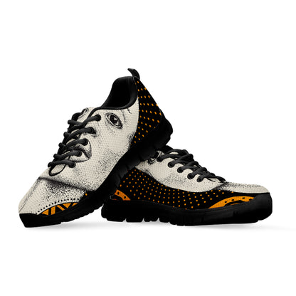 African Woman Print Black Sneakers