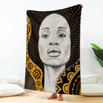African Woman Print Blanket