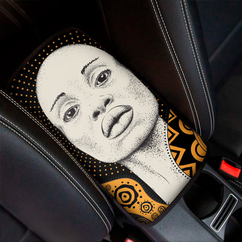 African Woman Print Car Center Console Cover