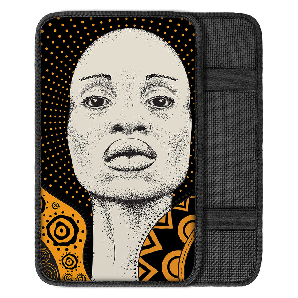 African Woman Print Car Center Console Cover