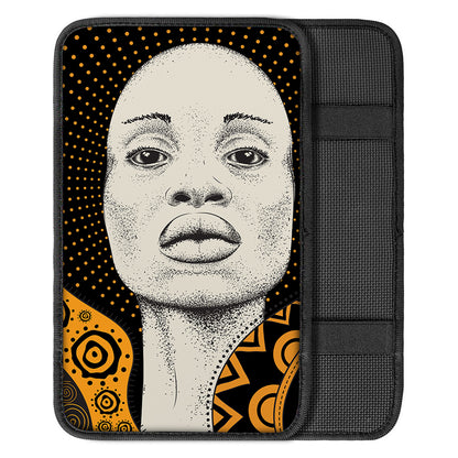 African Woman Print Car Center Console Cover