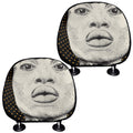 African Woman Print Car Headrest Covers