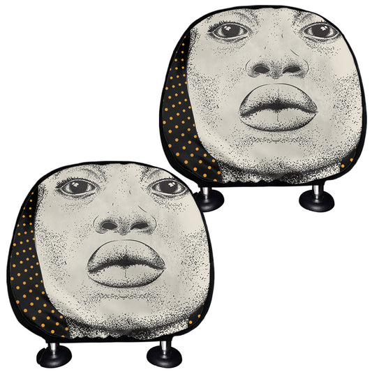 African Woman Print Car Headrest Covers
