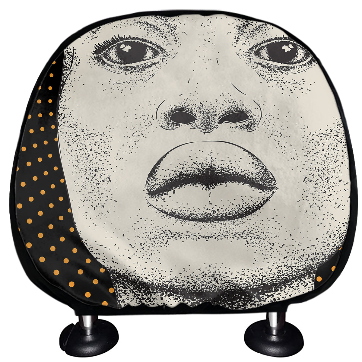 African Woman Print Car Headrest Covers