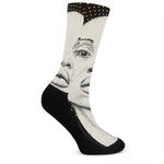 African Woman Print Crew Socks