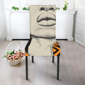 African Woman Print Dining Chair Slipcover