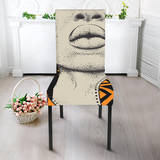 African Woman Print Dining Chair Slipcover