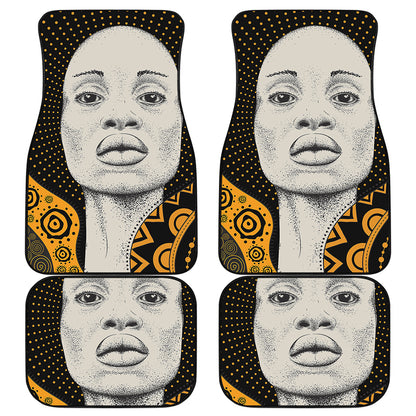 African Woman Print Front and Back Car Floor Mats