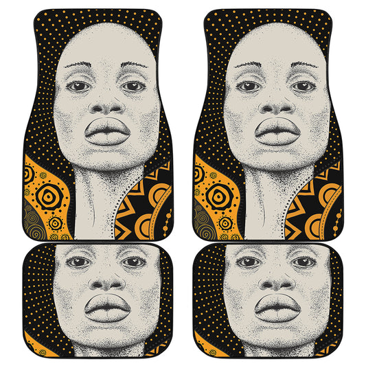 African Woman Print Front and Back Car Floor Mats