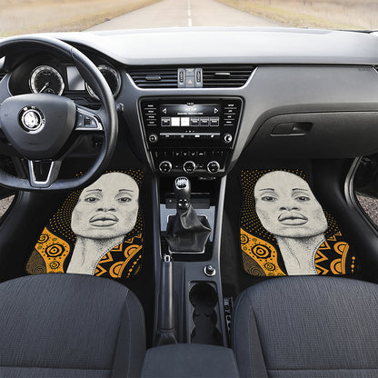 African Woman Print Front and Back Car Floor Mats