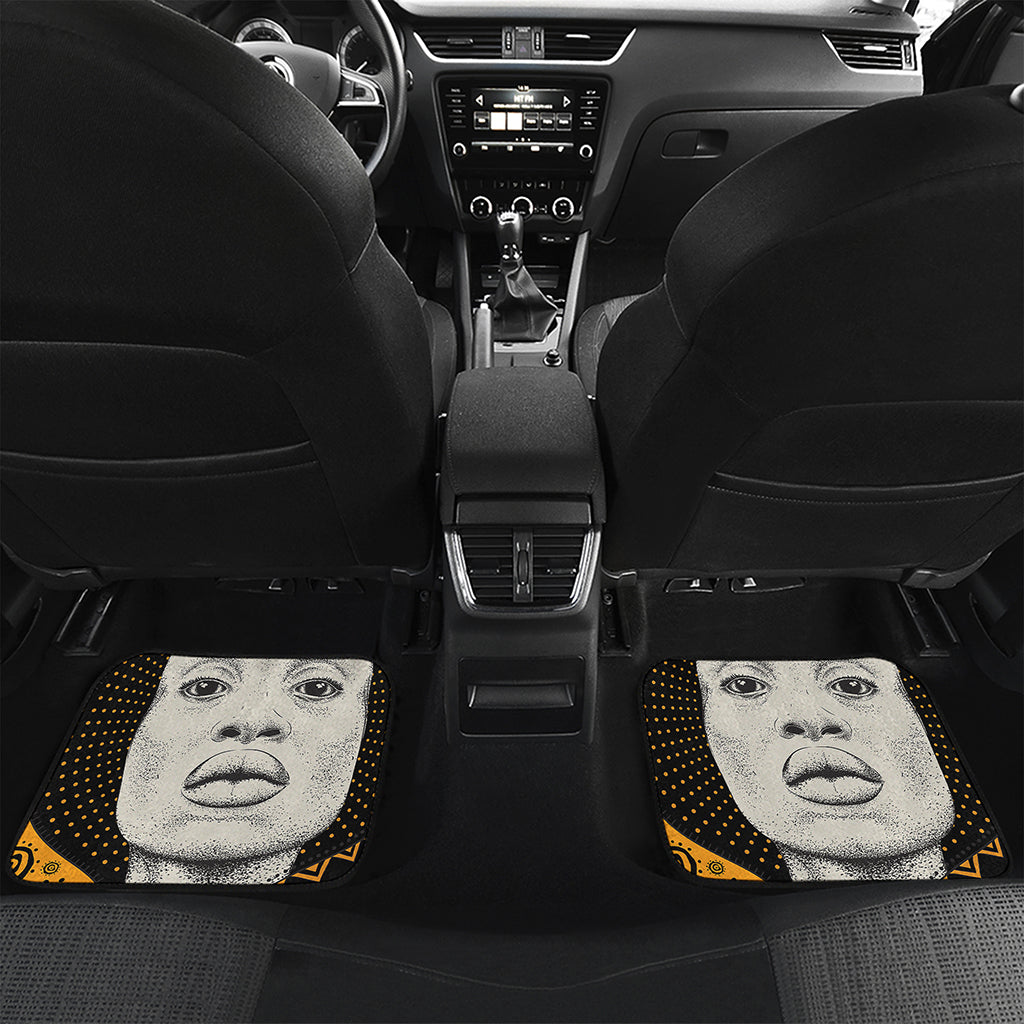 African Woman Print Front and Back Car Floor Mats