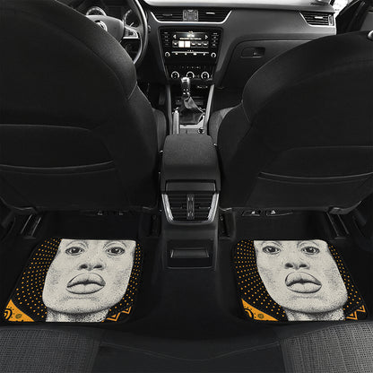 African Woman Print Front and Back Car Floor Mats