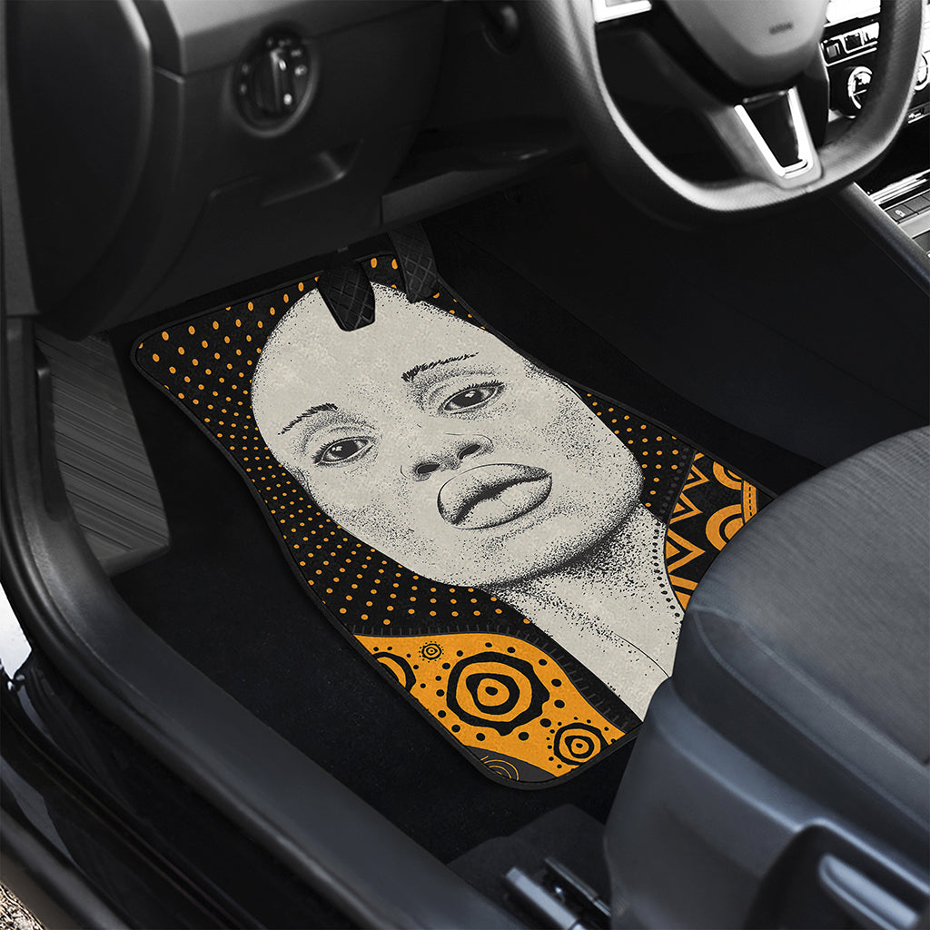 African Woman Print Front and Back Car Floor Mats